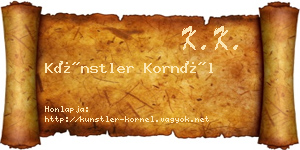 Künstler Kornél névjegykártya